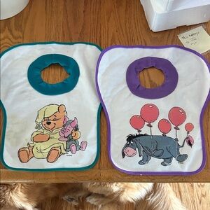 Vintage Winnie the Pooh and Eeyore Baby Bibs